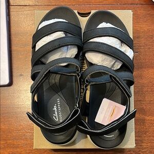 Clarks Black Multi-Strap Women's Sandals